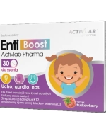 Activlab Pharma EntiBoost, dla dzieci powyżej 3 lat i dorosłych, smak truskawkowy, 30 tabletek do ssania