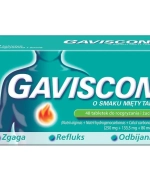 Gaviscon o smaku mięty Tab 250 mg + 133,5 mg + 80 mg, 48 tabletek do rozgryzania i żucia