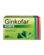 Ginkofar Forte 80 mg, wspiera pamięć, 60 tabletek powlekanych