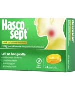 Hascosept 3 mg, smak cytrynowo-miodowy, 24 pastylki twarde