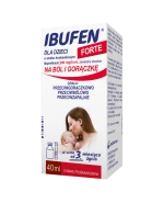 Ibufen dla dzieci Forte o smaku truskawkowym 200 mg/ 5 ml, zawiesina dosutna od 3 miesiąca, 40 ml