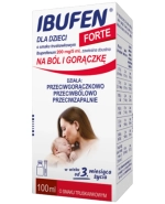 Ibufen dla dzieci Forte o smaku truskawkowym 200 mg/ 5 ml, zawiesina doustna od 3 miesiąca, 100 ml
