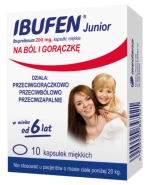 Ibufen Junior 200 mg, dla dzieci od 6 lat, 10 kapsułek miękkich