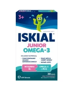 Iskial Junior Omega-3, żelki dla dzieci od 3 lat, smak truskawkowy, 30 sztuk