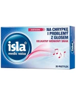 Isla Medic Voice, smak wiśniowy, 20 pastylek do ssania