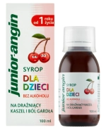 Junior-angin, syrop dla dzieci od 1 roku życia, smak czereśniowy, 100 ml