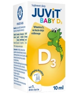 Juvit Baby D3, witamina D3 200 j.m. dla niemowląt od 1 dnia życia, krople, 10 ml