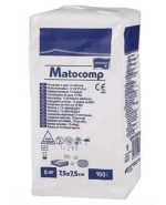 Matopat Matocomp, kompresy niejałowe z gazy, 13-nitkowe, 8-warstwowe, 7,5 cm x 7,5 cm, 100 sztuk