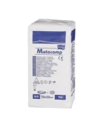 Matopat Matocomp, kompresy niejałowe z gazy, 17-nitkowe, 8-warstwowe, 7,5 cm x 7,5 cm, 100 sztuk