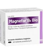 Magnefar B6 Bio 60 mg + 6,06 mg, 60 tabletek