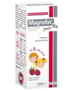 Magnefar B6 Junior, płyn dla dzieci od 3 lat i dorosłych, smak malinowy, 120 ml