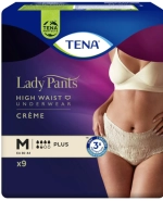 Tena Lady Pants Creme, majtki chłonne, Medium, 75-105 cm, Plus, 9 sztuk