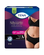 Tena Silhouette Plus Black, dyskretne majtki chłonne dla kobiet, rozmiar L, 10 sztuk