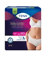 Tena Silhouette Plus White, dyskretne majtki chłonne dla kobiet, rozmiar L, 10 sztuk