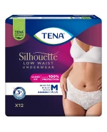 Tena Silhouette Plus White, dyskretne majtki chłonne dla kobiet, rozmiar M, 12 sztuk