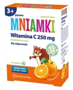Mniamki Witamina C 250 mg, powyżej 3 roku, smak pomarańczowy, 60 pastylek do ssania