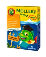 Moller's Omega-3 Rybki, żelki, smak pomarańczowo-cytrynowy, 36 sztuk