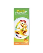 Multivitamol 1+, syrop witaminowy z żelazem dla dzieci od 1 roku, smak pomarańczowy, 500 ml