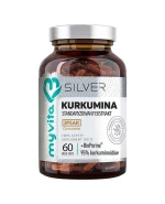 MyVita Silver, Kurkumina, standaryzowany ekstrakt + piperyna, 60 kapsułek