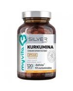MyVita Silver, Kurkumina, standaryzowany ekstrakt + piperyna, 120 kapsułek