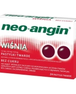 Neo-Angin Wiśnia 1,2 mg + 0,6 mg + 5,9mg, 24 pastylki twarde
