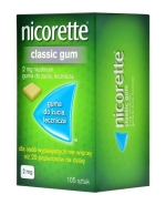 Nicorette Classic Gum 2 mg, guma do żucia lecznicza, 105 sztuk
