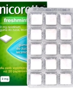Nicorette FreshMint Gum 2 mg, guma do żucia, lecznicza, 105 sztuk