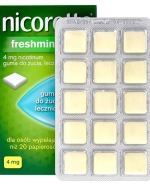 Nicorette Freshmint Gum 4 mg, guma do żucia, lecznicza, 105 sztuk