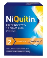 NiQuitin Przezroczysty 14 mg/ 24h, system transdermalny, plastry, 7 sztuk