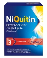 NiQuitin Przezroczysty 7 mg/ 24h, system transdermalny, plastry, 7 sztuk