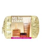 Zestaw Nuxe My Beauty Essentials, olejek ze złotymi drobinkami, 50 ml + olejek pod prysznic, 100 ml + balsam do ust, 15 g + kosmetyczka