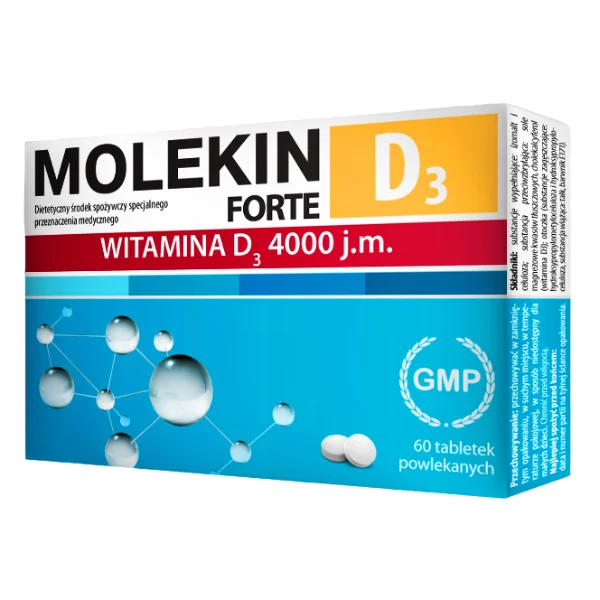 Molekin D3 Forte, witamina D3 4000 j.m., 60 tabletek