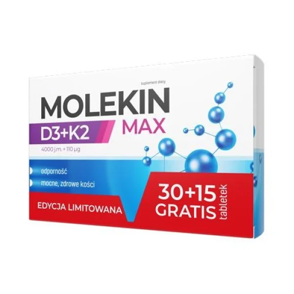 Molekin D3 + K2 Max, 45 tabletek