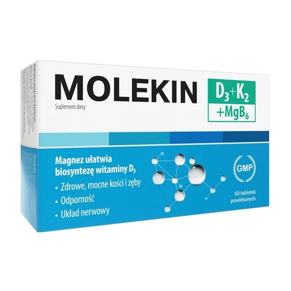 Molekin D3 + K2 + MgB6, 60 tabletek powlekanych