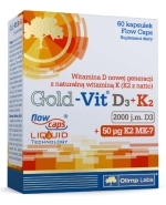 Olimp Gold-Vit D3 + K2, witamina D 2000 j.m. + witamina K 50 µg, 60 kapsułek
