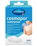 Cosmopor Waterproof, opatrunek chłonny, samoprzylepny, wodoodporny, jałowy, przezroczysty, 7,2 cm x 5 cm, 5 sztuk