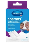 Cosmos Soft Silicone, plastry z klejem silikonowym, z opatrunkiem, włókninowe, delikatne, 8 sztuk