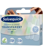 Salvequick Transparent Aloe Vera, przezroczyste plastry z opatrunkiem, wodoodporne, z aloesem, 20 sztuk