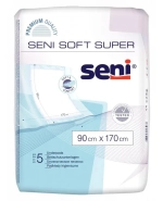 Seni Soft Super, podkłady higieniczne, 90 cm x 170 cm, 5 sztuk