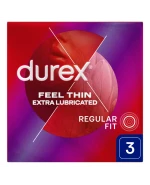 Durex Fetherlite Elite, prezerwatywy z większą ilością lubrykantu, cieńsze, 3 sztuki