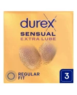 Durex Sensual Extra Lube, prezerwatywy dodatkowo nawilżane, 3 sztuki