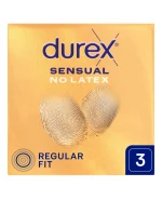 Durex Sensual No Latex, prezerwatywy nielateksowe, 3 sztuki