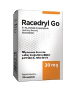 Racedryl Go 30 mg, granulat do sporządzania zawiesiny doustnej, powyżej 6 lat, 10 saszetek