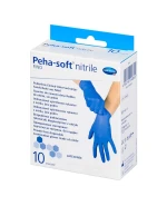 Peha-soft nitrile fino, rękawice nitrylowe, niejałowe, niepudrowane, niebieskie, rozmiar M, 10 sztuk