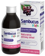 Sambucus Kids, syrop dla dzieci powyżej 1 roku życia, smak malinowy, 120 ml