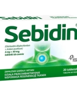 Sebidin 5 mg + 50 mg, 20 tabletek do ssania