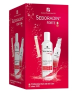 Zestaw Seboradin Forte Przeciw Wypadaniu Włosów, kuracja, 5,5 ml x 14 ampułek + booster, 50 ml + szampon, 200 ml w prezencie