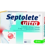 Septolete Ultra o smaku cytryny i miodu 3 mg + 1 mg, 16 pastylek twardych