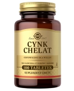 Solgar Cynk Chelat 22 mg, 100 tabletek