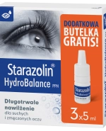 Starazolin HydroBalance PPH, krople do oczu, 2 x 5 ml + 5 ml gratis